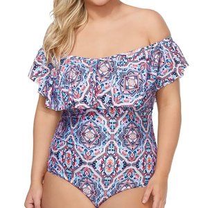 Raisins Curve Trendy Plus Size Aquarius Rising Tortuga One-Piece Swimsuit